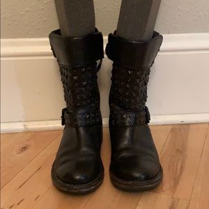 Ugg Black Conor Studded Leather w/ shearling